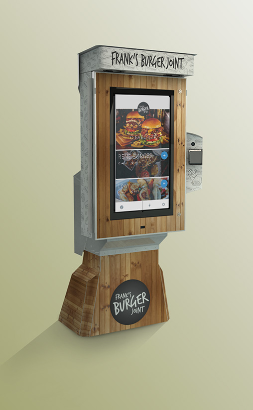 A QSR Standalone Kiosk at Frank's Burger Joint