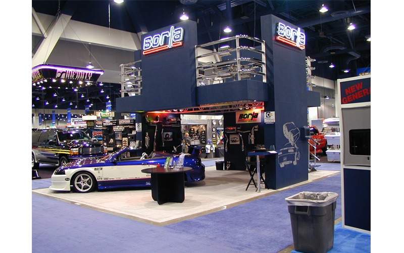 This was an exhibit for Borla Exhaust that was shown in the 2000 SEMA show in Vegas. An example of one of the hundreds of Two-Story exhibit structures that Olea built over the years.