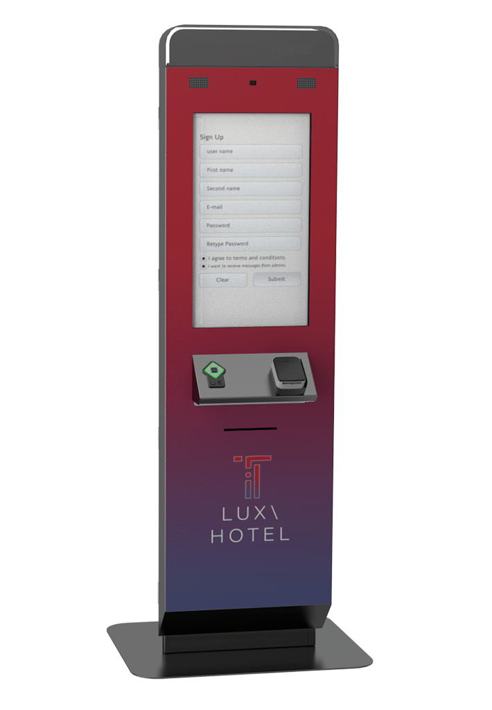 The Olea Geneva Kiosk used for ticketing at the Lux Hotel