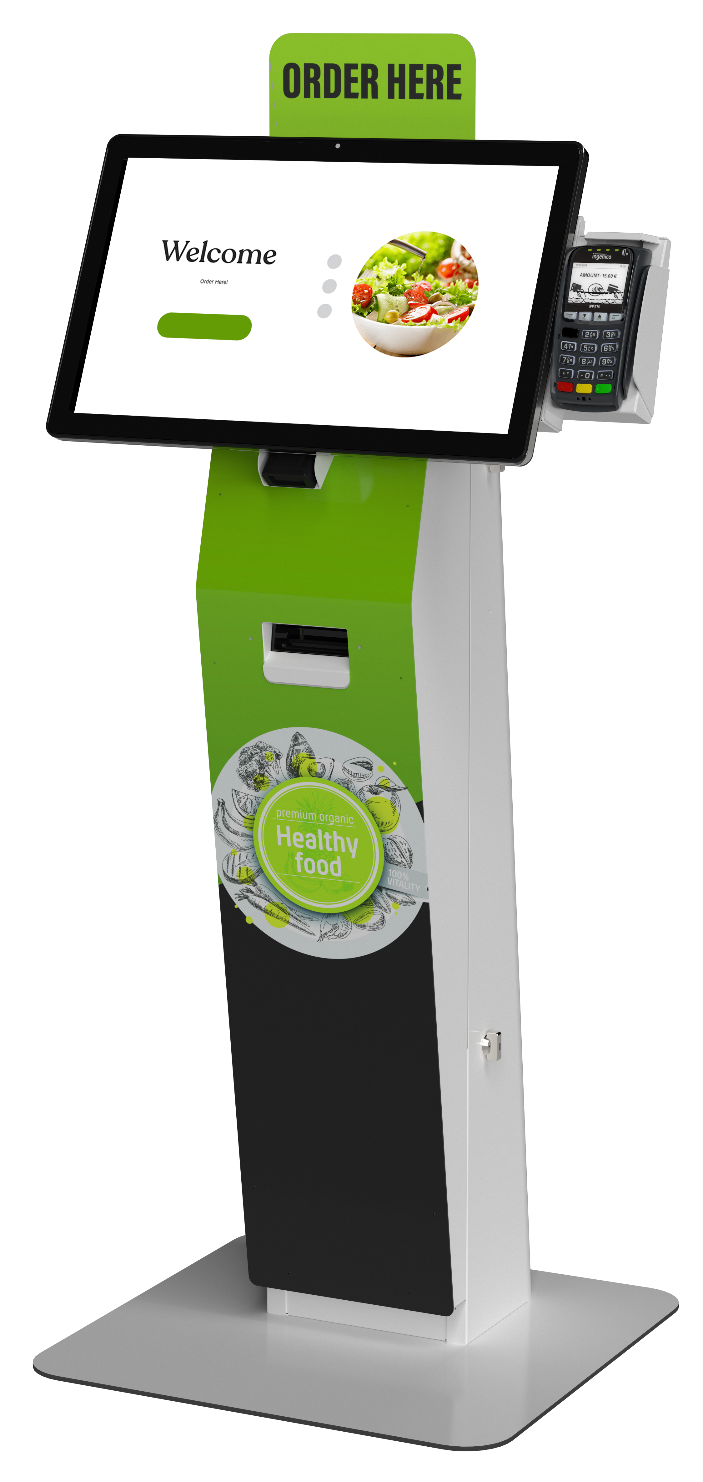 The "Austin" Freestanding Kiosk: All-in-One Touchscreen POS Kiosk