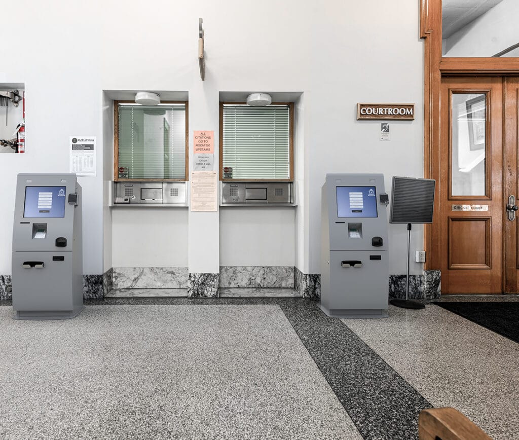 Kiosks in Courtroom