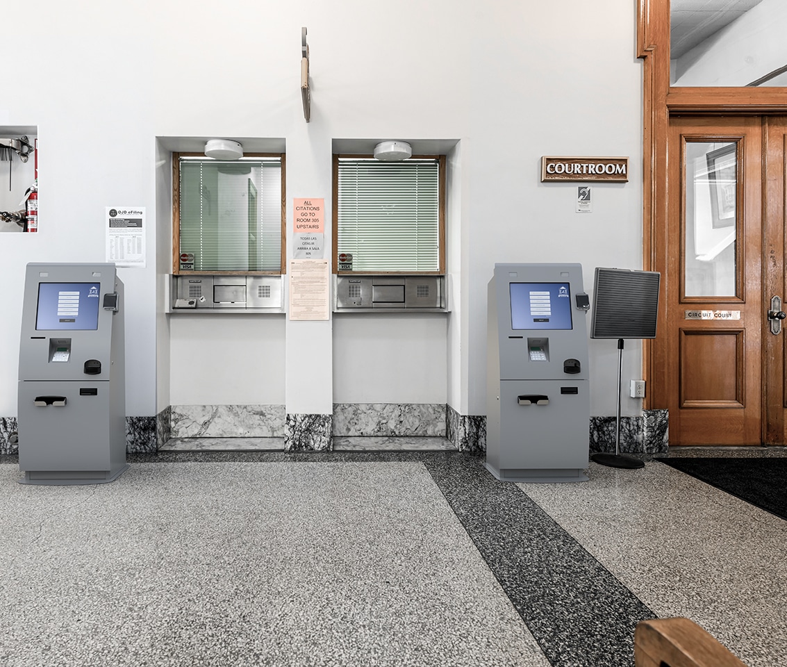 Kiosks in Franklin Courthouse