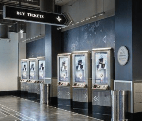 Ticket kiosks at the entrance of empire state building