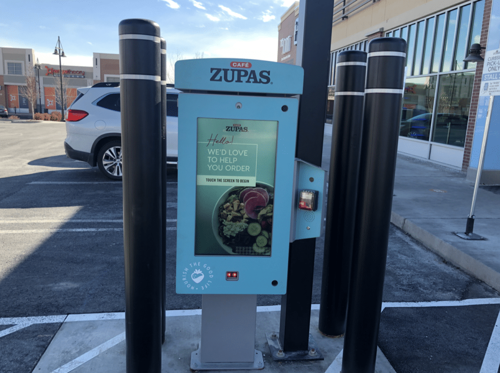 An outdoor kiosk at Café Zupas