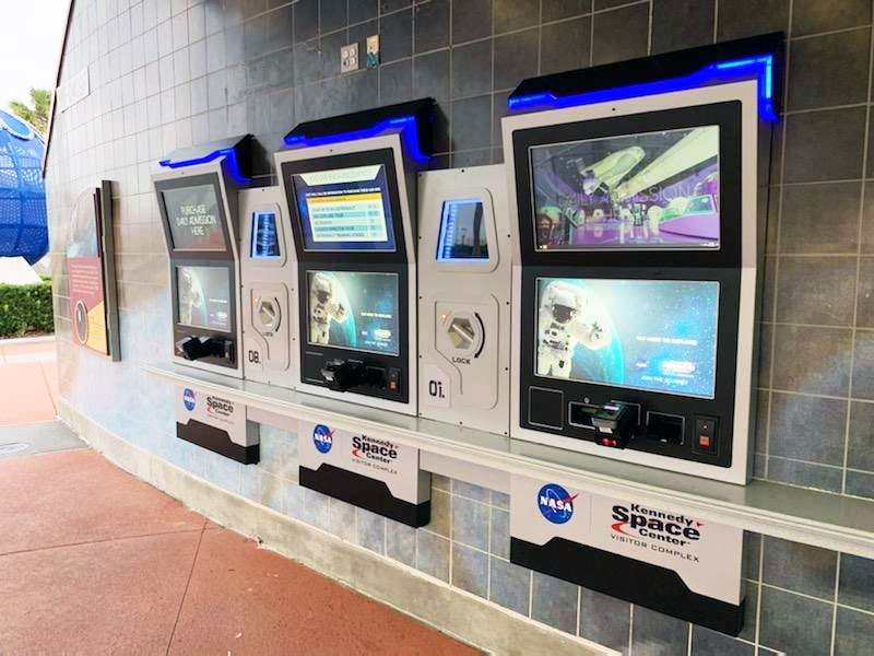 Outdoor kiosks at the Kennedy Space Center