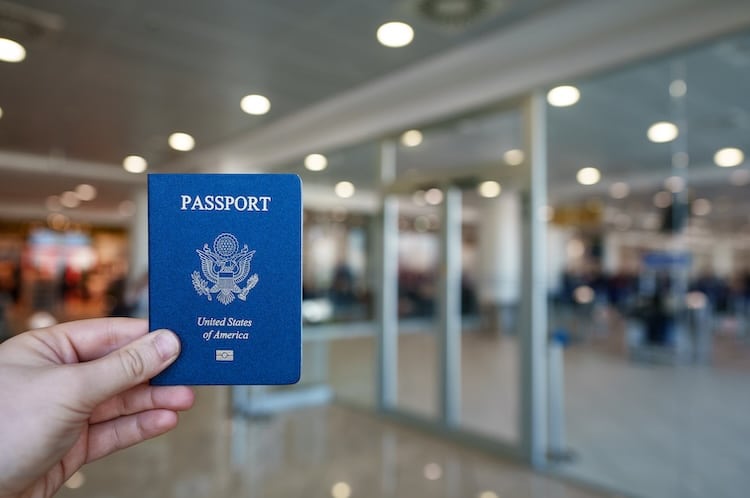 Man holding US passport
