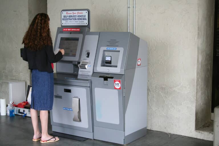 Self-Service Vehicle Registration Renewal Kiosk at DMV