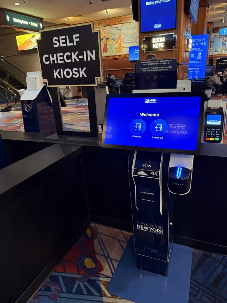 Self Check-in Kiosk at MGM Hotels